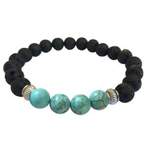 Zorbitz Lava Rock Diffuser Bracelet Good Luck Turquoise Magnesite Essential Oils